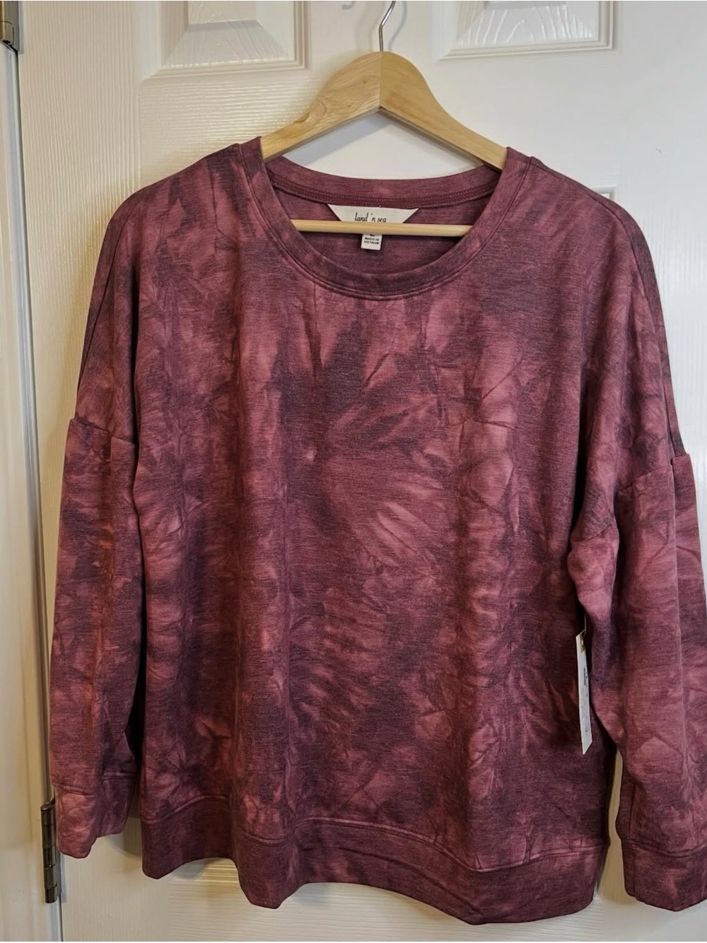 Tie-Dye Land & Sea Women’s Plum Pullover Sweatshirt